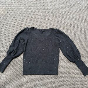White House Black Market Black V-Neck Sweater